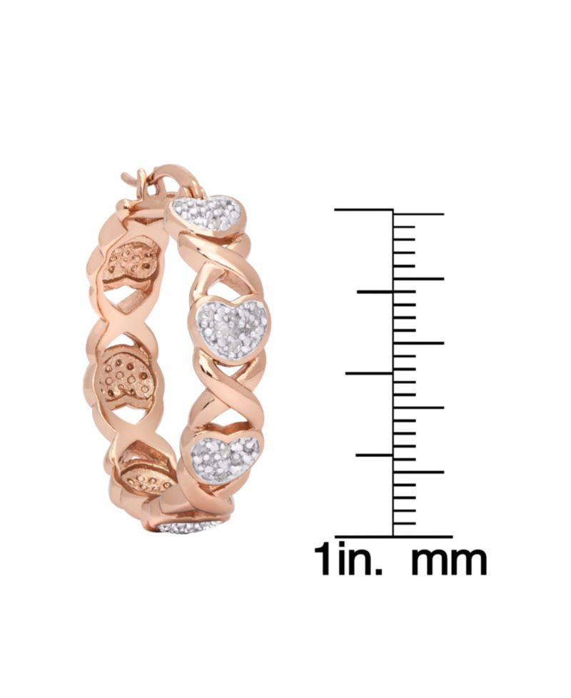 Diamond Accent Gold-plated, Silver Plated or Rose Gold Plated X and Heart Earrings