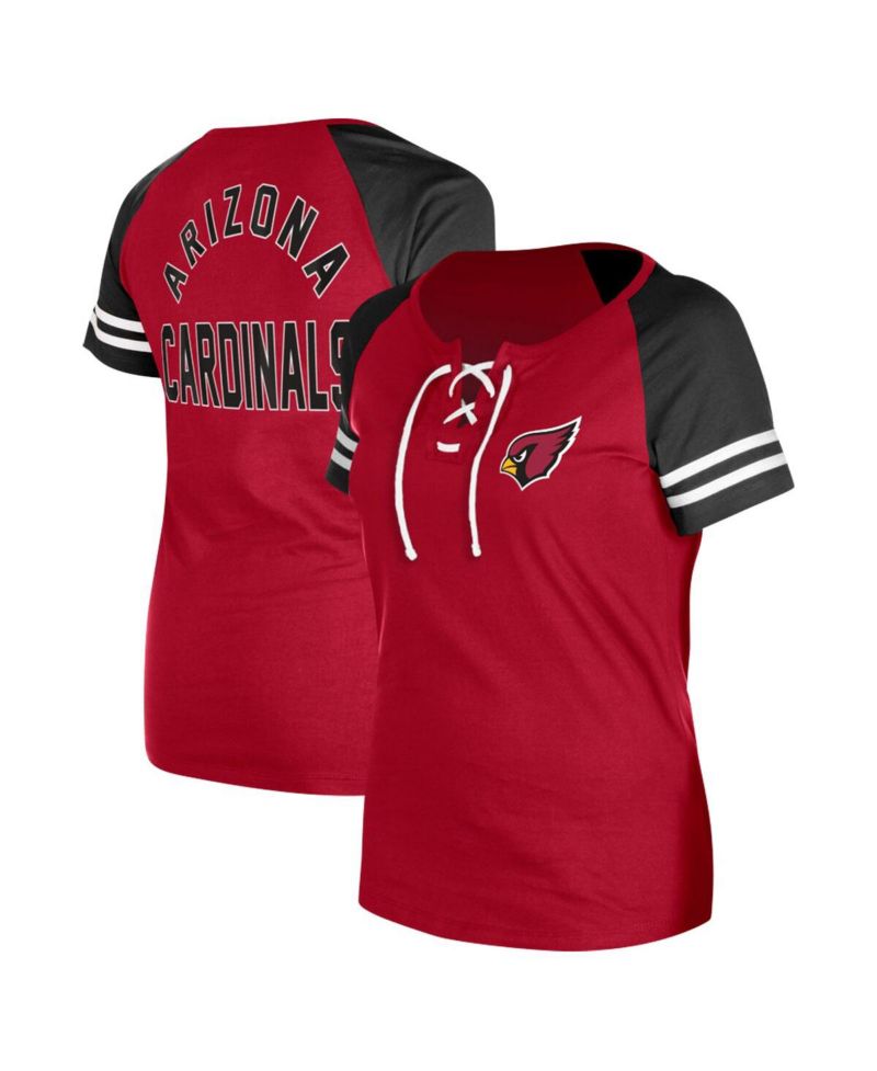 Women's Cardinal Arizona Cardinals Lace-Up Raglan T-Shirt