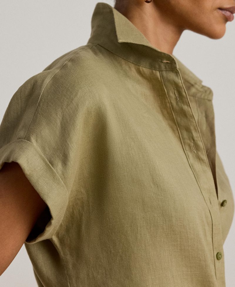 Dolman-Sleeve 100% Linen Shirt