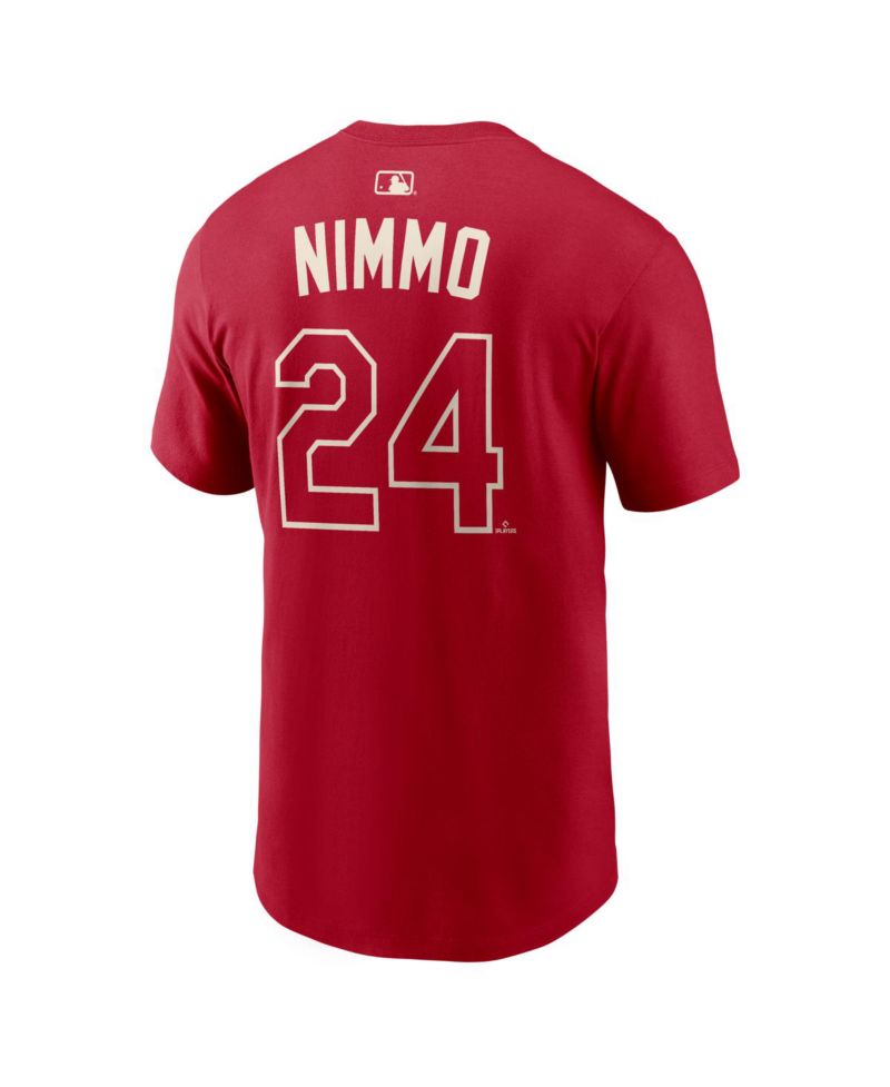 Men's Brandon Nimmo Red Texas Rangers 2026 City Connect Name & Number T-Shirt