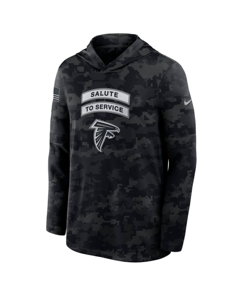Men's Black Atlanta Falcons 2026 Salute to Service Sideline Lightweight Hooded Pullover