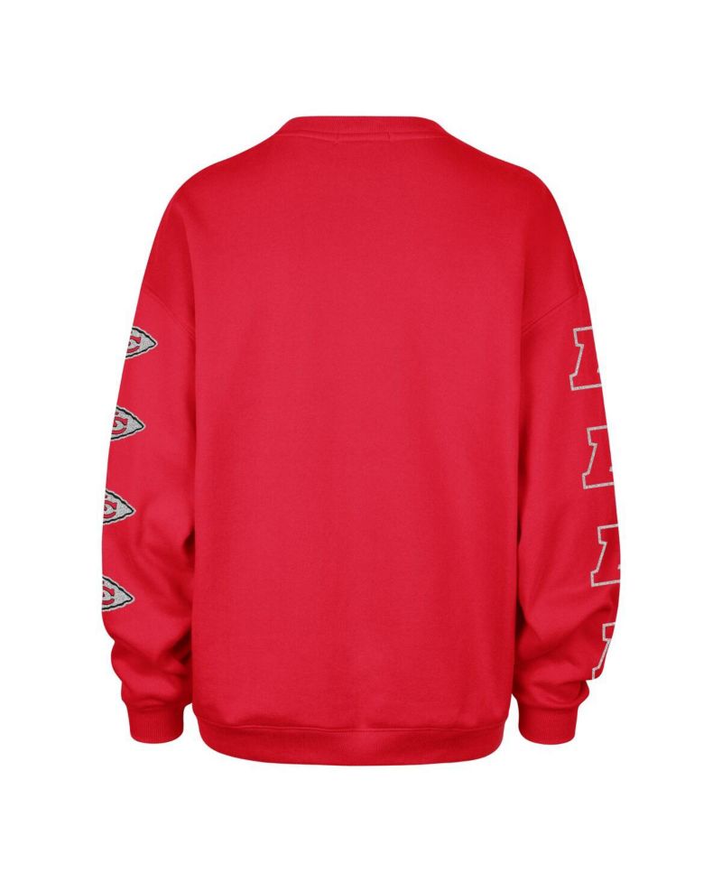 Women's Red Kansas City Chiefs Go Big Oversized Pullover Sweatshirt