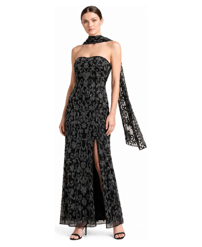 Women's Strapless Beaded Gown