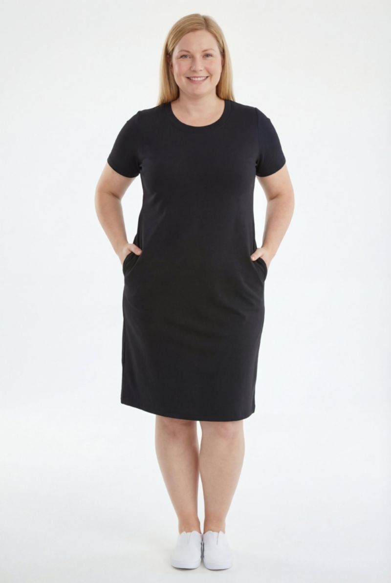 Women's Plus Size Perfect Short-Sleeve Crewneck Tee Dress