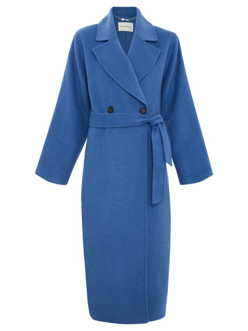 Women's Long Sleeve Belted Wrap Midi Coat