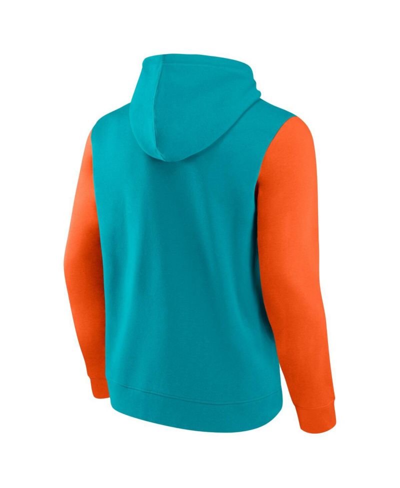 Men's Aqua Miami Dolphins Big & Tall Outline Pullover Hoodie