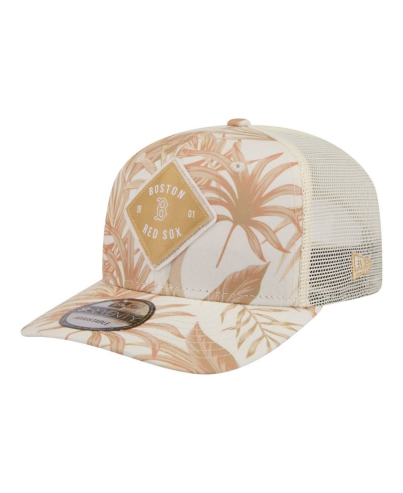 Men's Tan Boston Red Sox Tonal Palm COOLERA 9SEVENTY Adjustable Trucker Hat