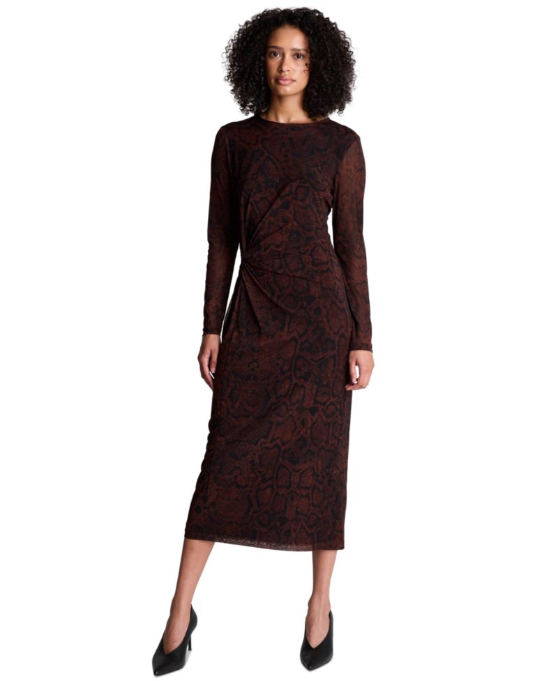 Women's Long-Sleeve Side Knot Midi