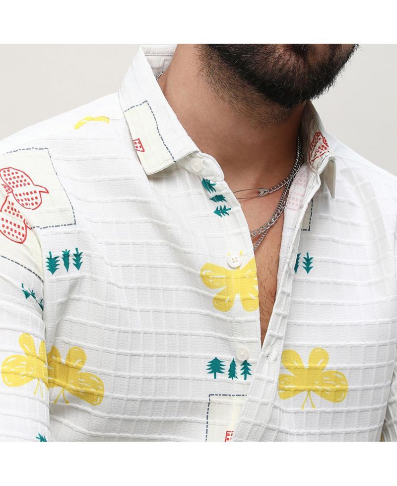 Men's Chalk White Butterfly Pine Shirt