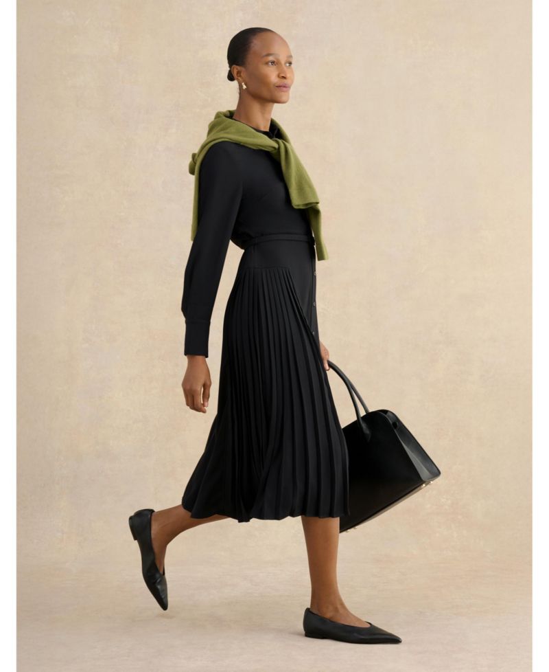 Women's Ginny Belted Pleated Midi Shirt Dress