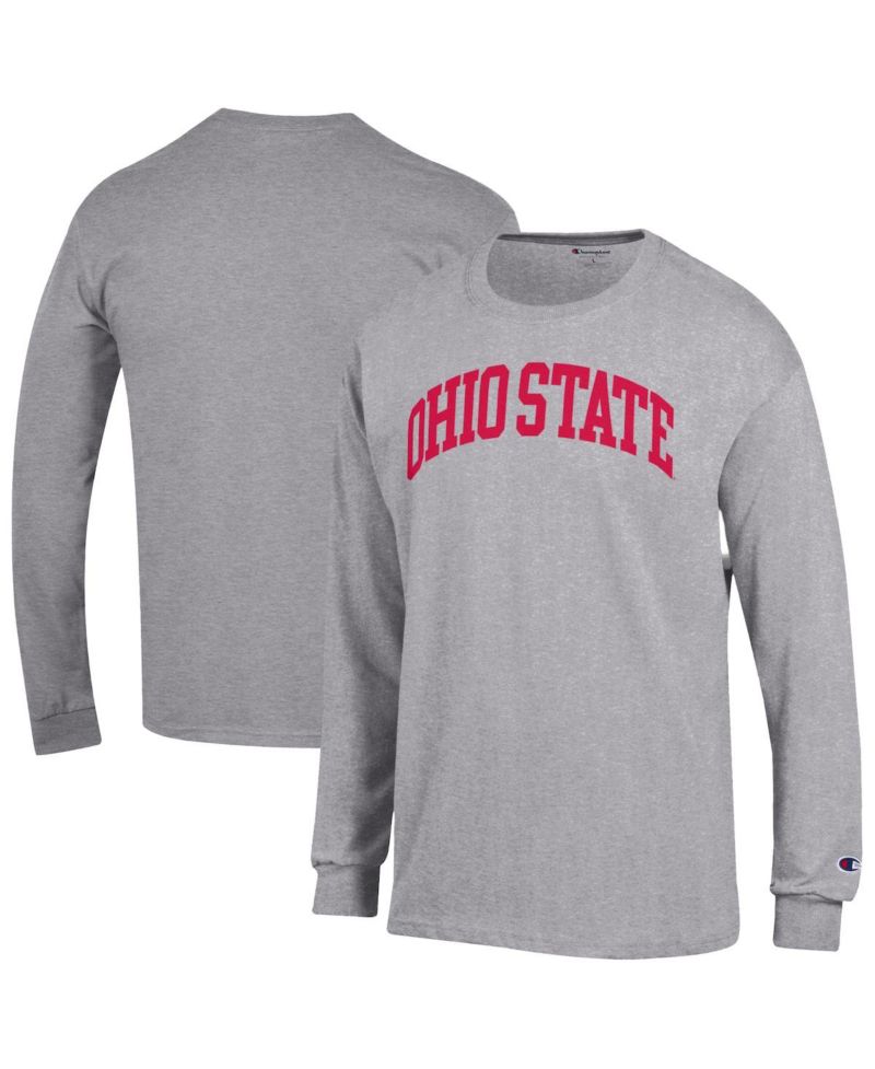 Men's Scarlet Ohio State Buckeyes Basic Arch Long Sleeve T-Shirt