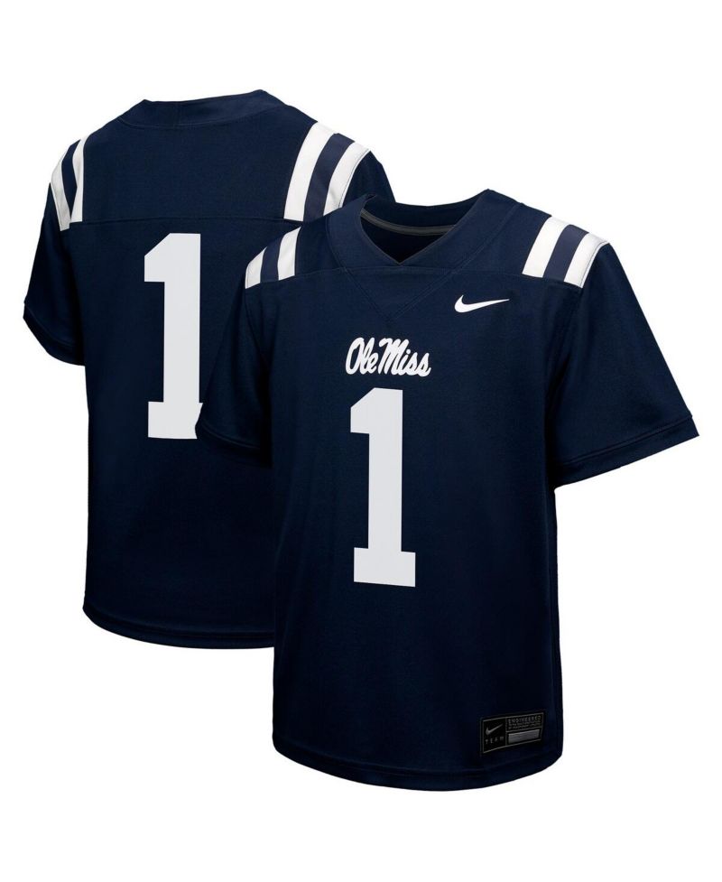 Big Boys and Girls 1 Navy Ole Miss Rebels Untouchable Replica Game Jersey