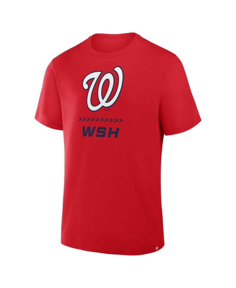 Men's Red Washington Nationals Clubhouse Legacy Side Swipe T-Shirt
