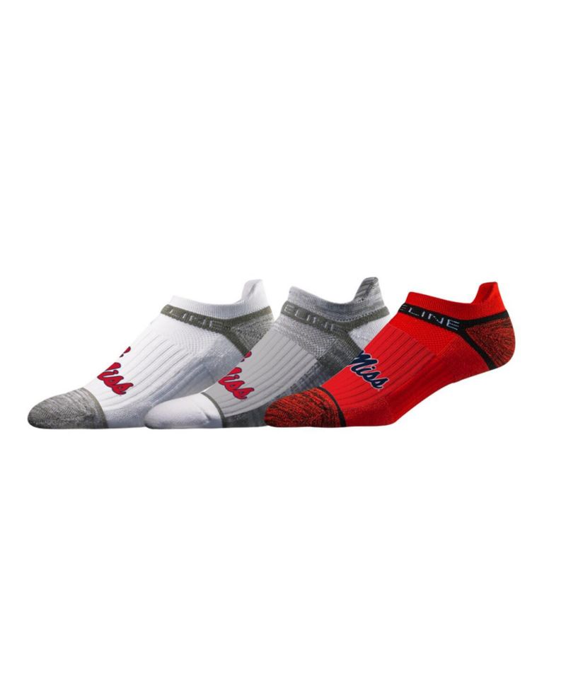 Stride line Men's and Women's Ole Miss Rebels Premium Low 3-Pack Ankle Socks Set