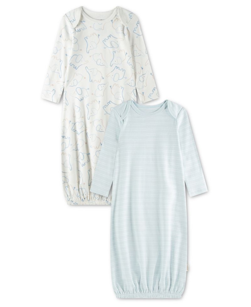 Baby Boys' Babywear Long-Sleeve Gowns, 2-Pack