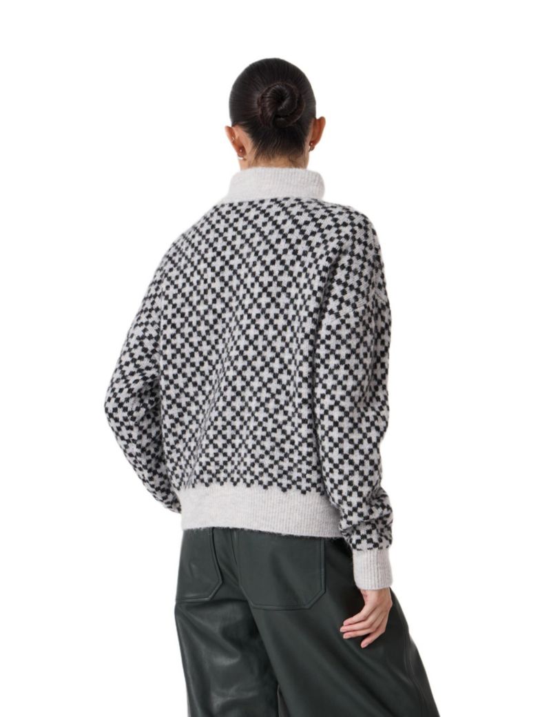 Women's Juno Quarter Zip Mono Jacquard Jumper