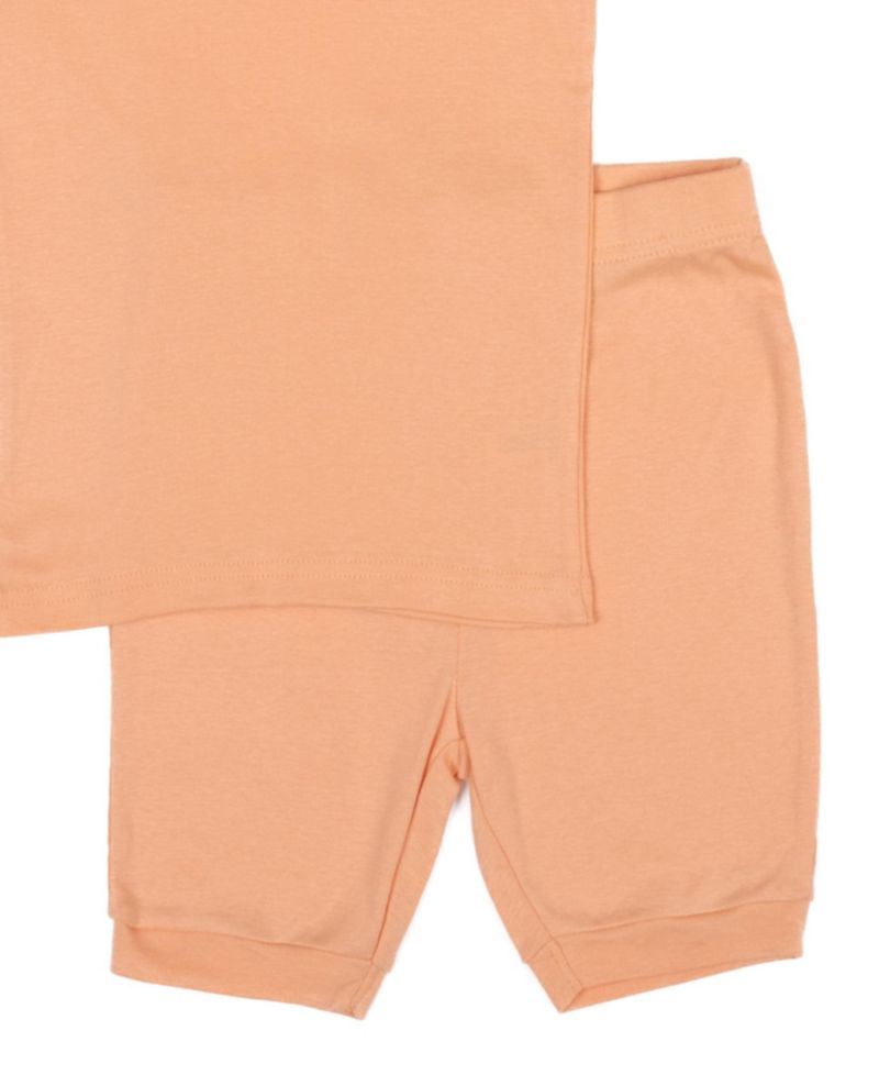 Toddler Matching Family Two Piece Cotton Short Sleeve Shirt and Shorts Solid Color Pajamas 2T-5T