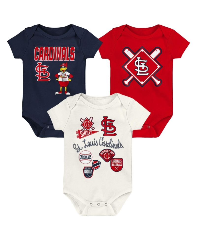 Baby Boys and Girls St. Louis Cardinals Home Plate 3-Piece Creeper Set