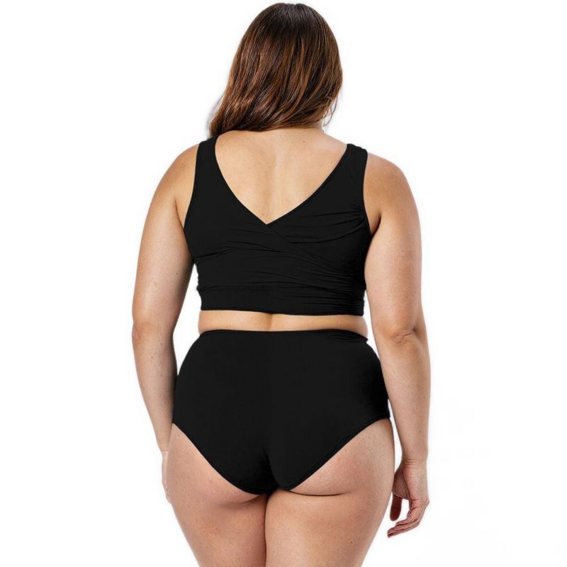 Plus Size Emery 2-Piece Wrap Style Swim Set With Reversible Top and High-Waisted Bottom