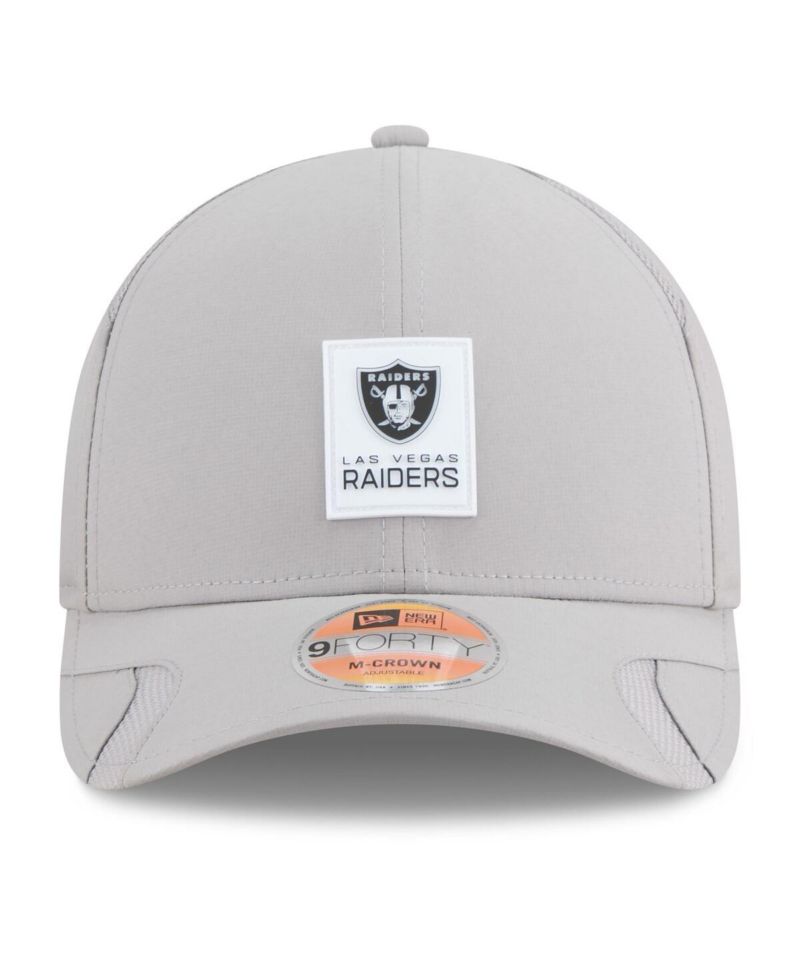 Men's Gray Las Vegas Raiders 2025 Sideline M-Crown 9FORTY Adjustable Hat