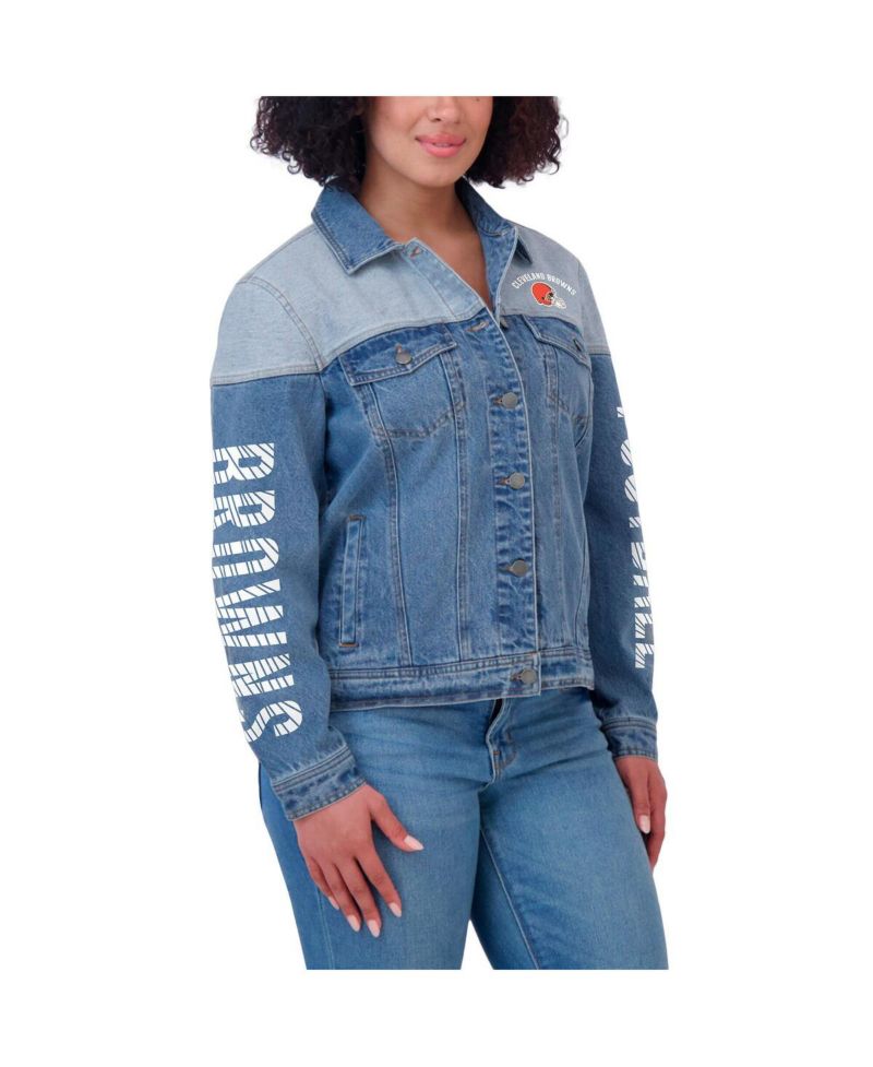 Women's Cleveland Browns Full-Button Denim Jacket