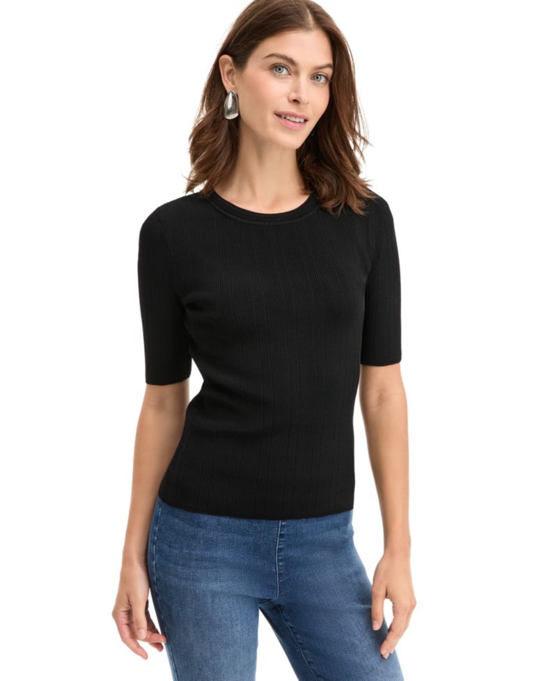 Women's Rib-Knit Crewneck Sweater
