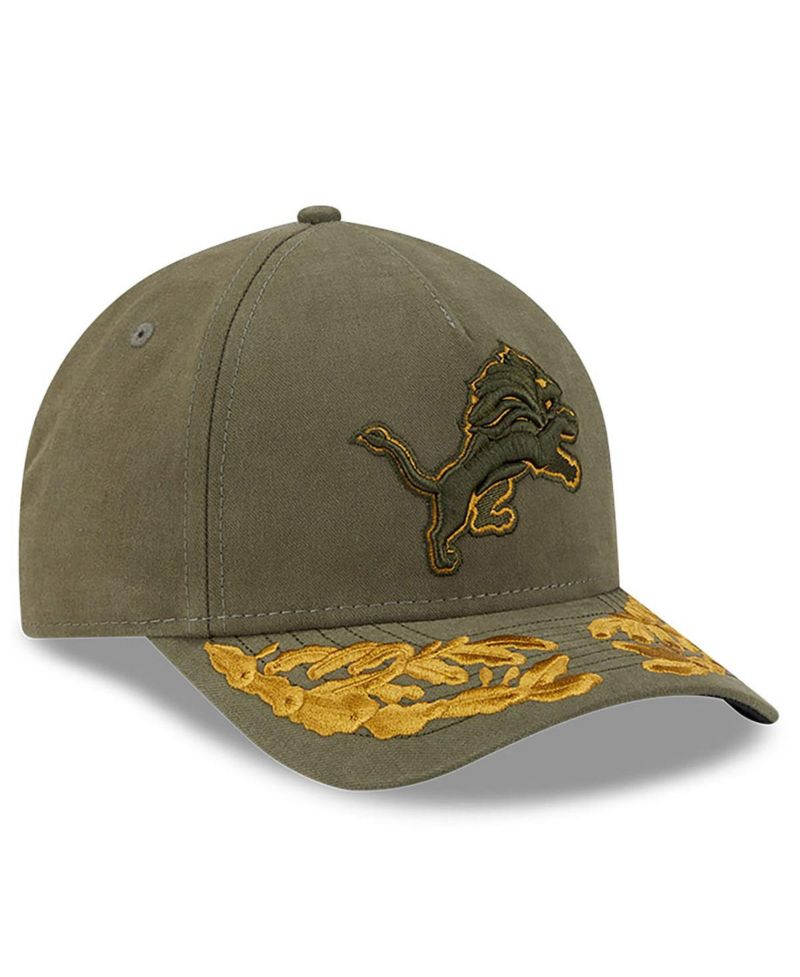 x Alpha Men's Industries Olive Detroit Lions A-Frame 9FORTY Adjustable Hat