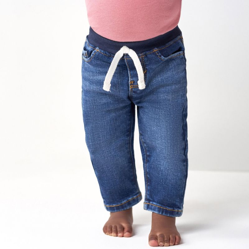 Baby Boys Neutral Rib Waist Skinny Jeans