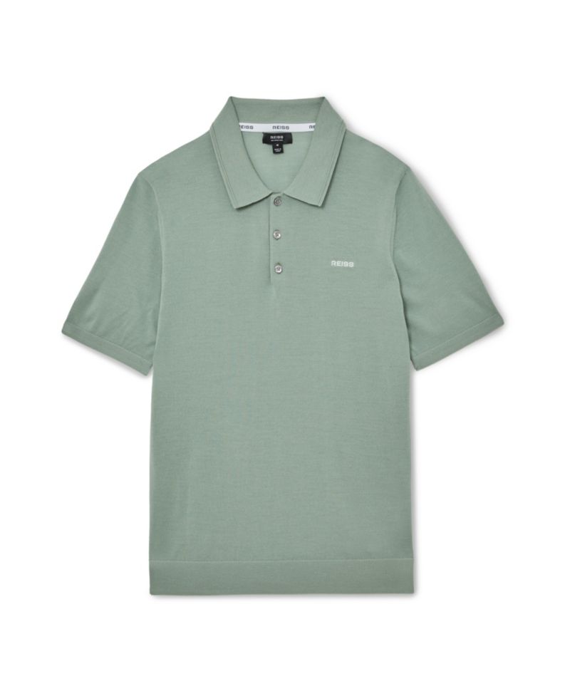 Men's Albion Merino-Wool Slim-Fit Embroidered Logo Polo Shirt