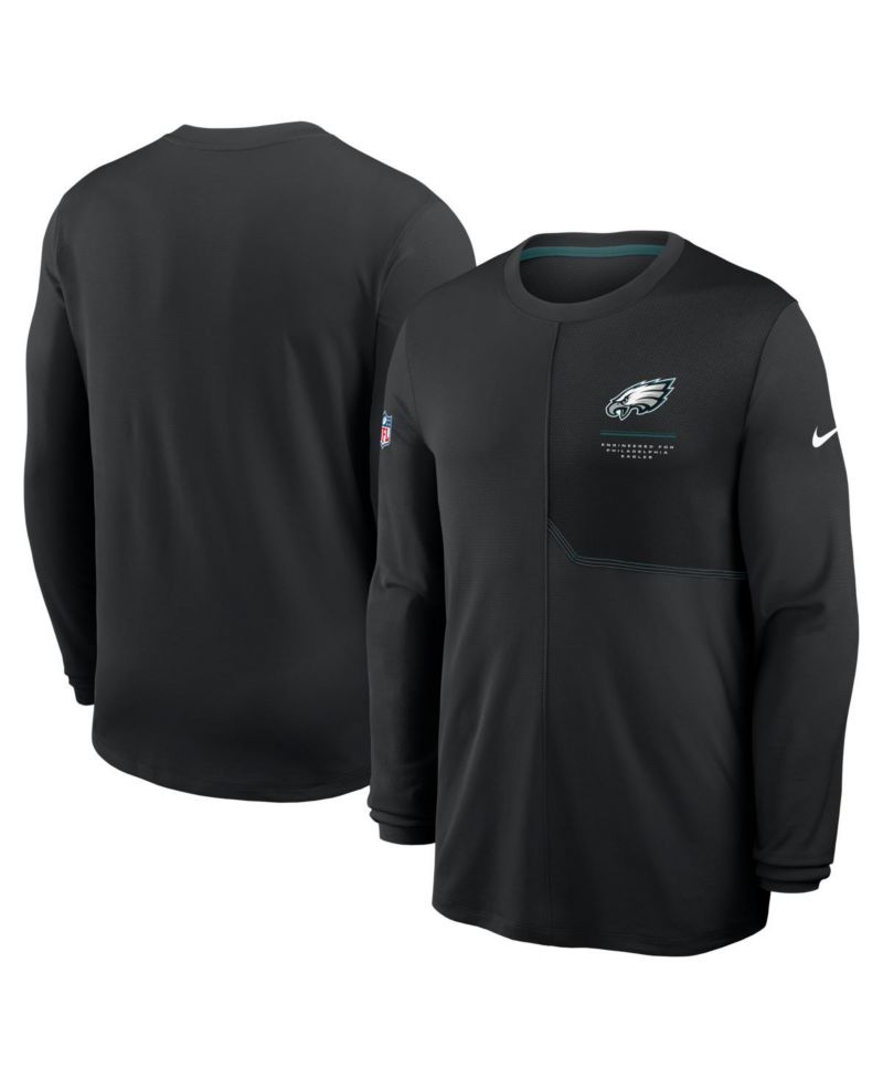 Men's Black Philadelphia Eagles Sideline Coaches UV Dri-FIT Long Sleeve T-Shirt