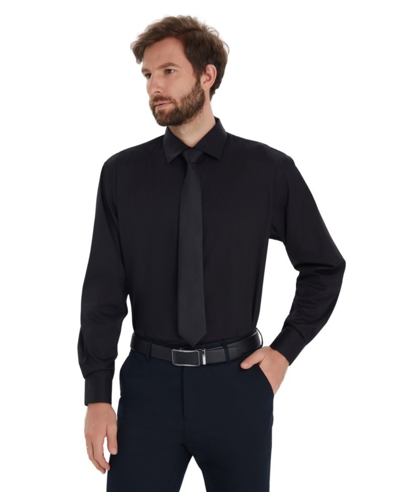 Men's Solid Regular-Fit Dress Shirt