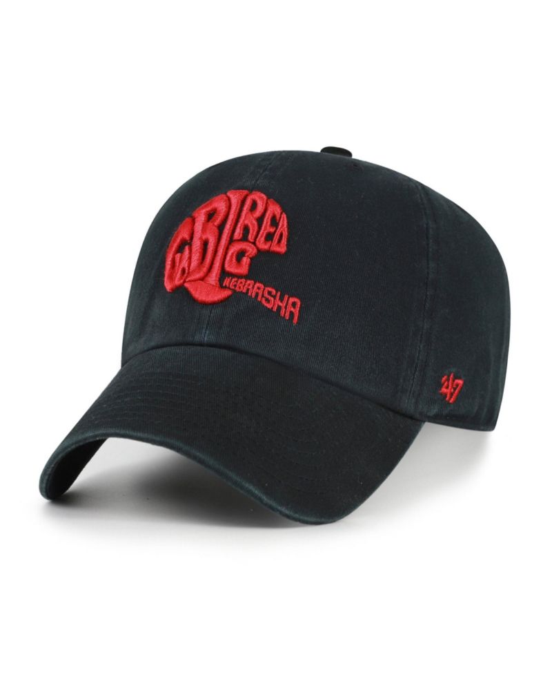 Men's '47 Black Nebraska Huskers Vault Clean Up Adjustable Hat