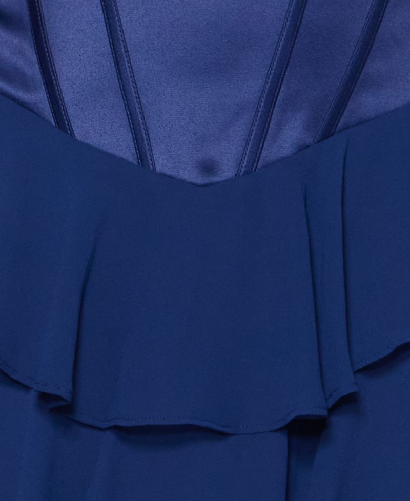 Juniors' Strapless Corset Tiered Dress