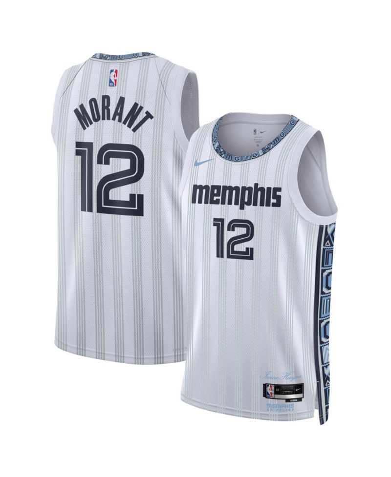 Men's and Women's Ja Morant White Memphis Grizzlies 2025/26 City Edition Swingman Jersey