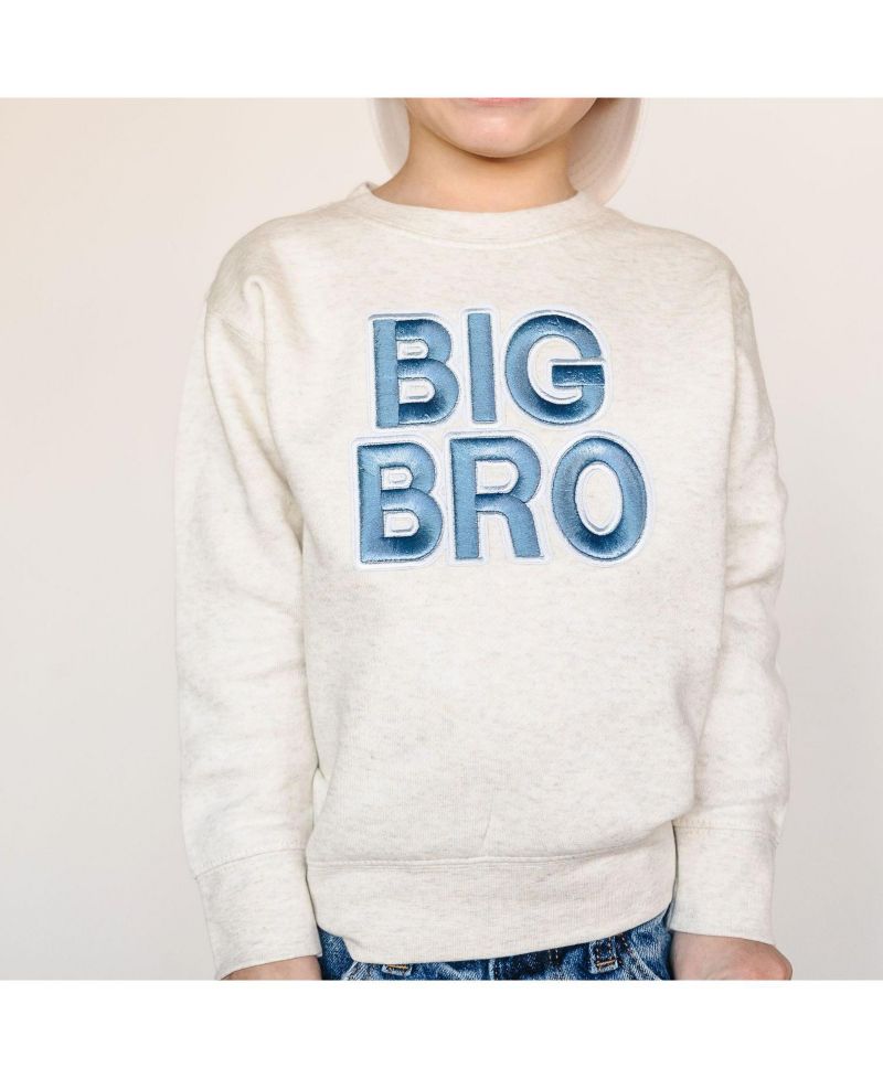 Little Boys Big Bro Embroidered Patch Sweatshirt