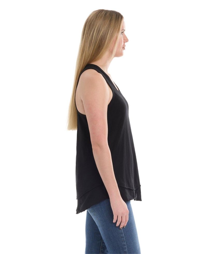 Women's Shrunken Mock Hem Shirttail Tank