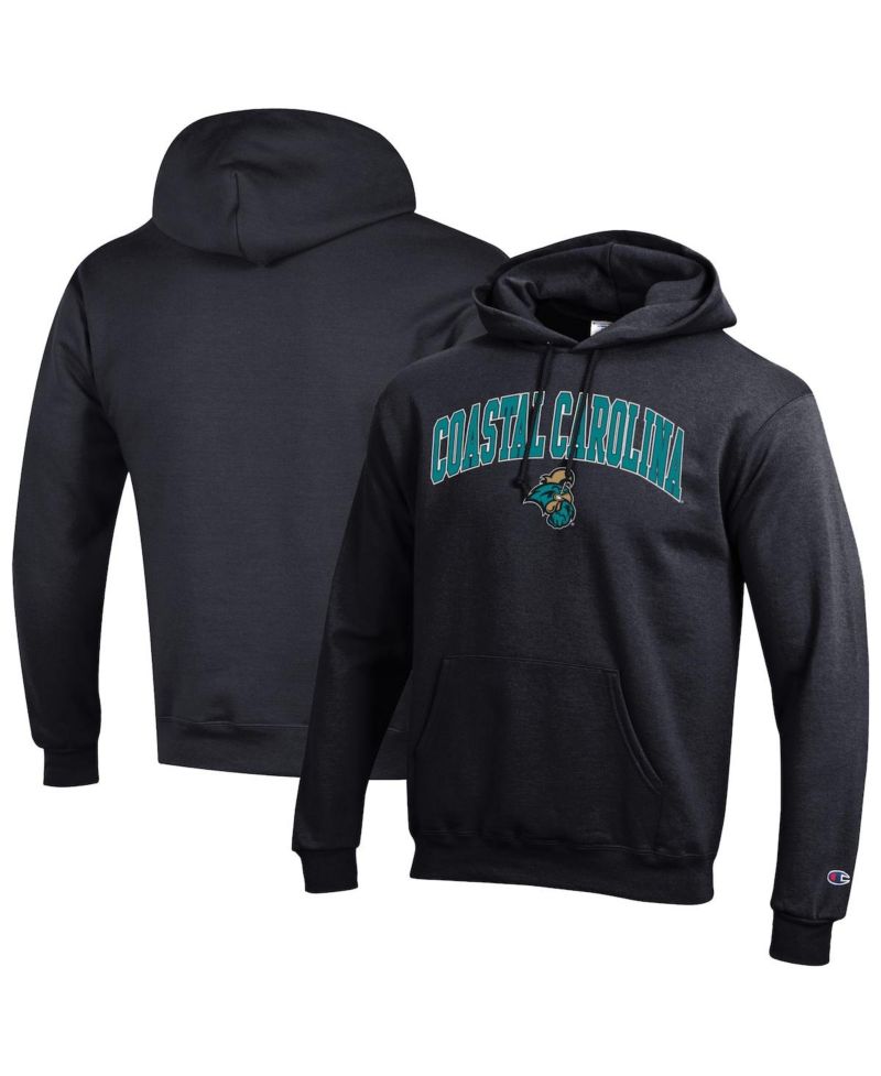 Men's Black Coastal Carolina Chanticleers Arch Over Logo Pullover Hoodie