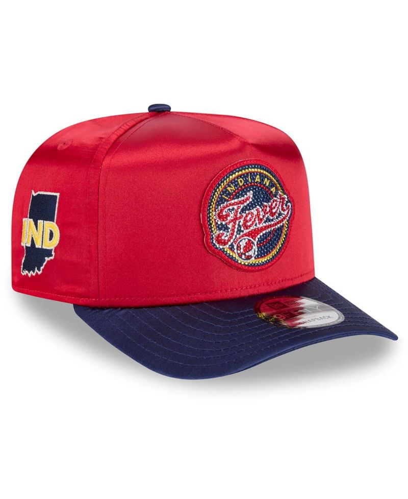 Men's and Women's Red/Navy Indiana Fever 2026 WNBA Draft Satin A-Frame 9FORTY Adjustable Hat