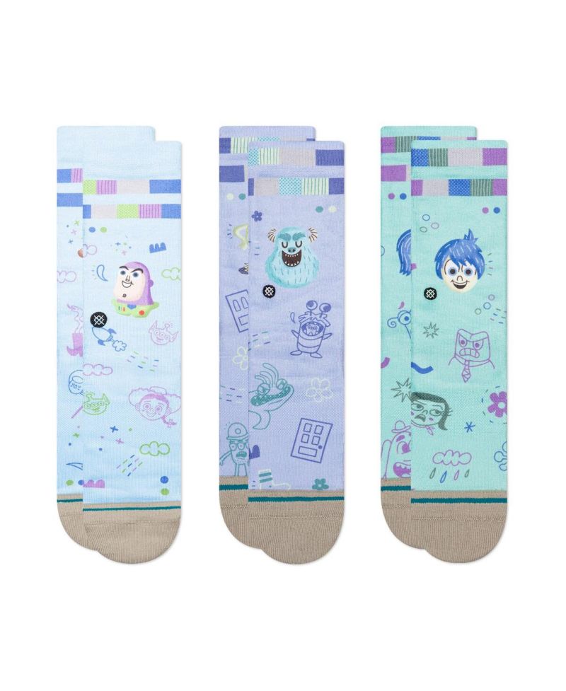 Big Boys and Girls Pixar Crew Socks 3-Pack Box Set