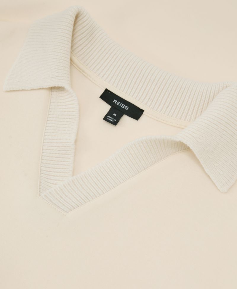 Men's Beaton Premium Interlock Cotton-Blend Dropped-Shoulder Open-Collar Sweatshirt