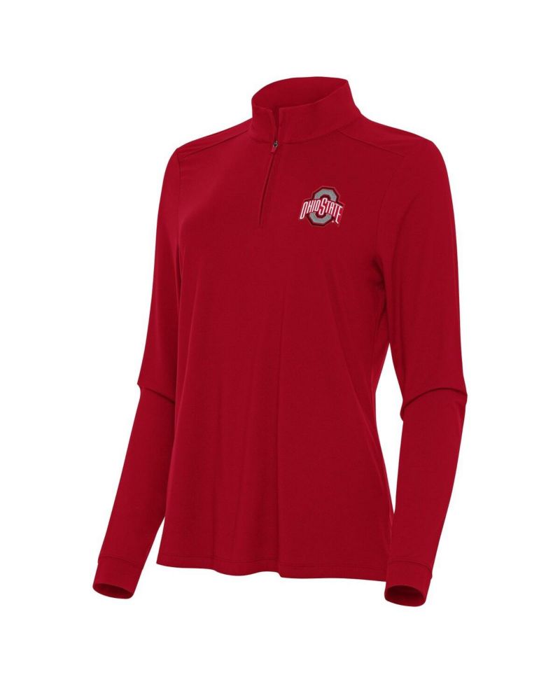 Women's Scarlet Ohio State Buckeyes Intent Quarter-Zip Sweatshirt