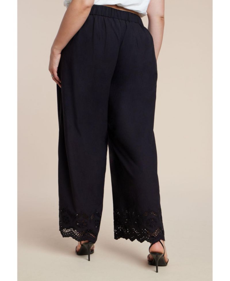 Plus Size High-Rise Wide-Leg Pull-On Pants