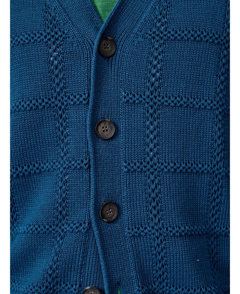 Men's Rainham Checked V-Neck Regular-Fit Cardigan