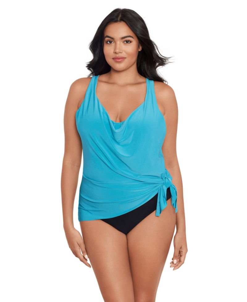 Plus Size Solids Winnie V-Neck Tankini Top