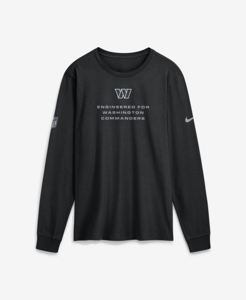 Men's Washington Commanders Sideline Bold Arch Star Dri-FIT Long-Sleeve Crewneck T-Shirt