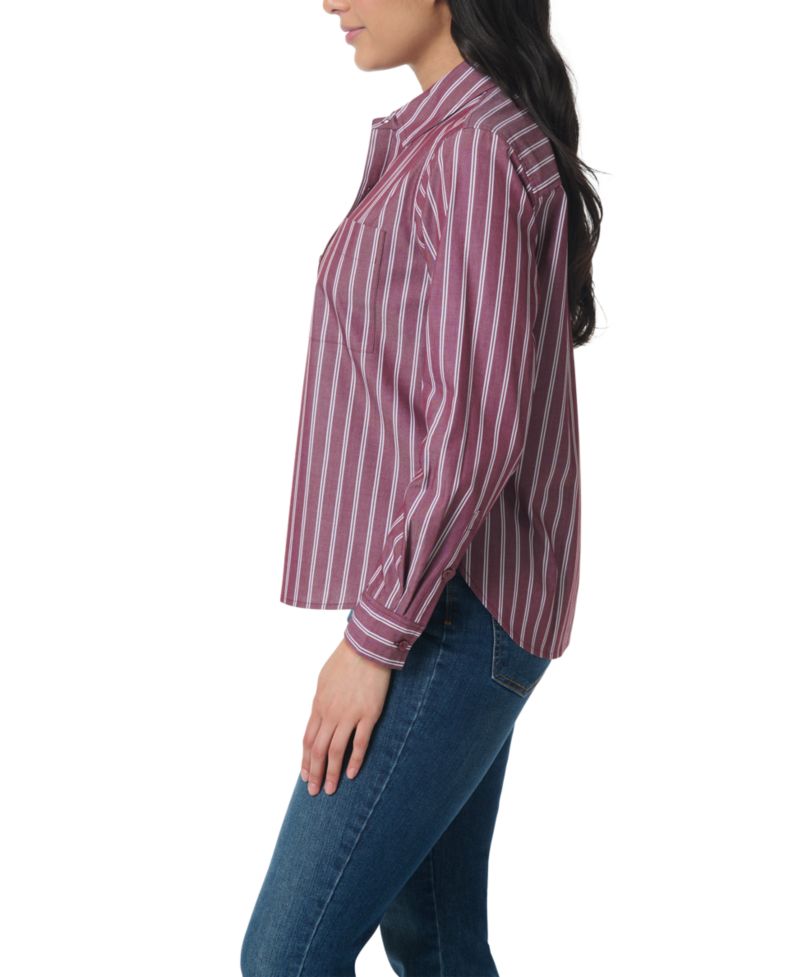 Women's Cotton Point-Collar Long-Sleeve Shirt