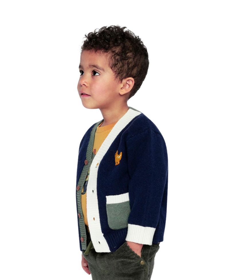 Big Boys 6-8 Years Knit Cardigan with Dino