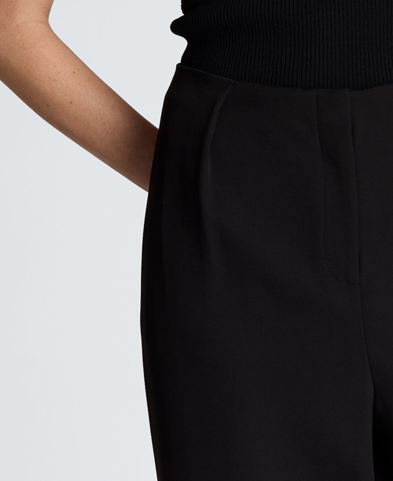 Women's Fly Front Hollywood Waist Pleated Barrel Leg Pants