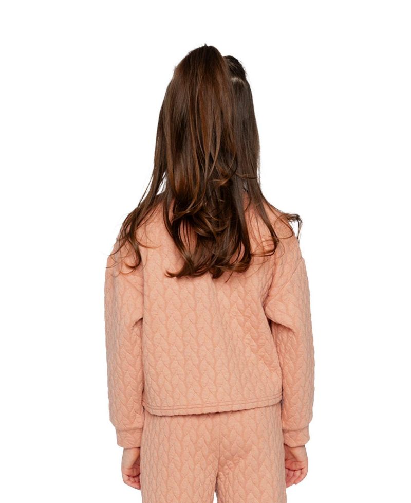 Little and Big Girl 6-14 Jacquard Sweatshirt