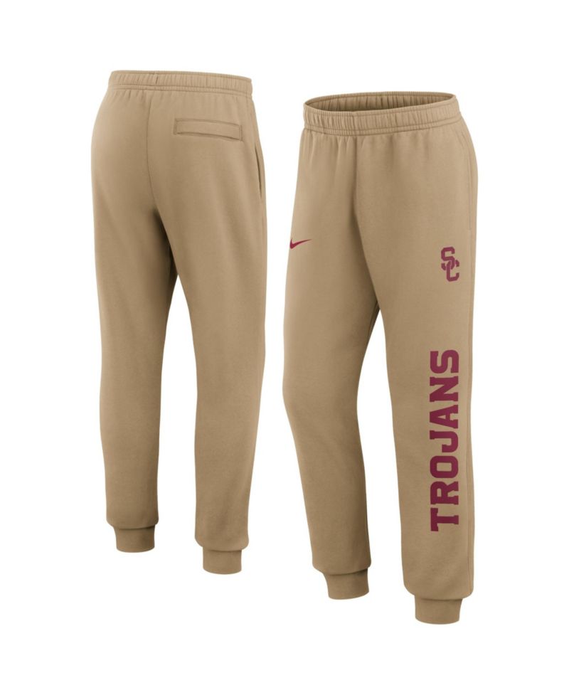 Men's Beige USC Trojans Primetime Club Fleece Joggers